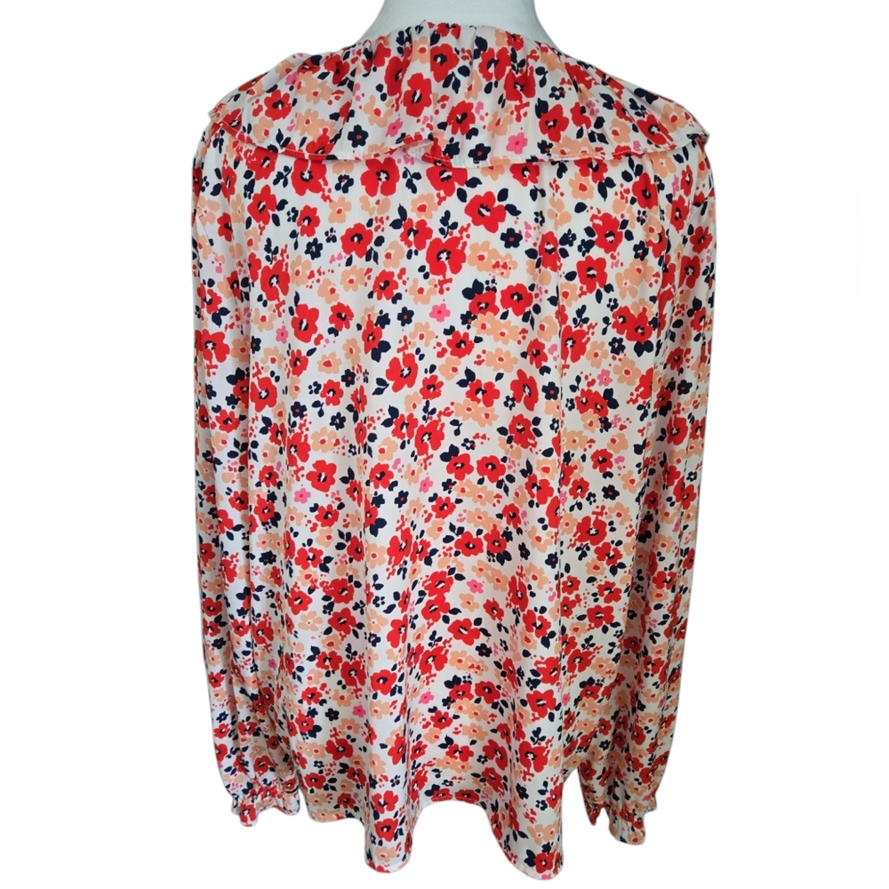 Croft & Barrow Red Ruffled Blouse - Picture 2 of 8
